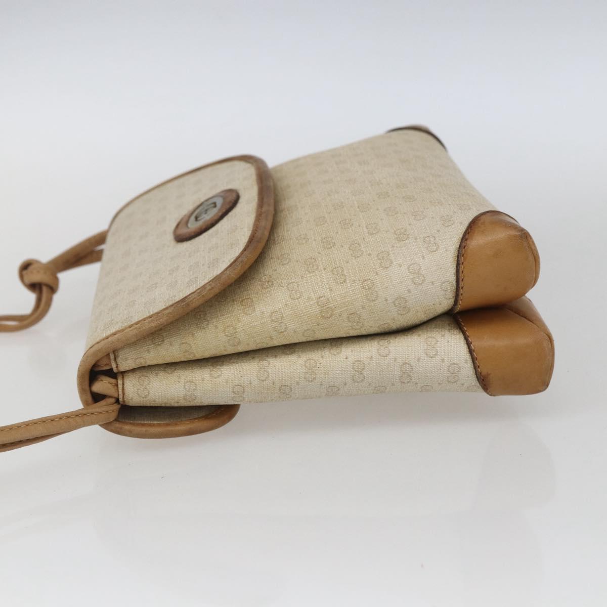 GUCCI Micro GG Supreme Shoulder Bag PVC Beige Gold 49 007 5548 Auth 166455