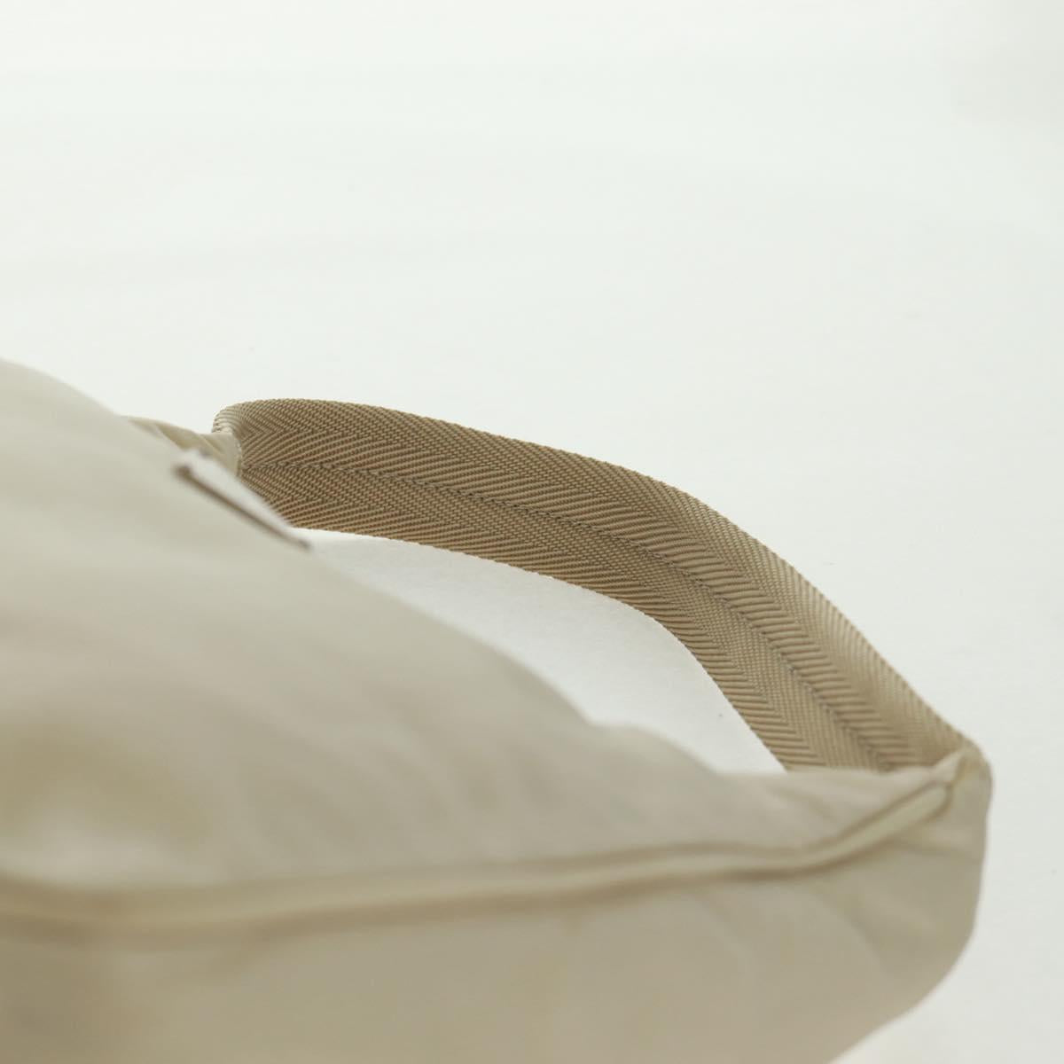 PRADA Hand Bag Nylon Ivory Silver Auth 166457