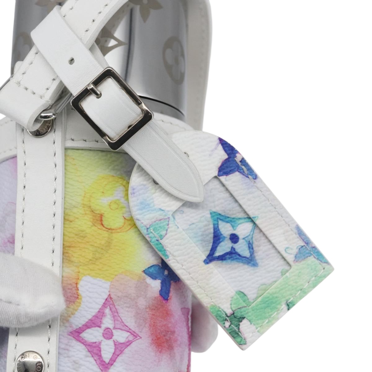 LOUIS VUITTON Monogram Watercolor Flask Holder Water White GI0625 Auth 166471SM