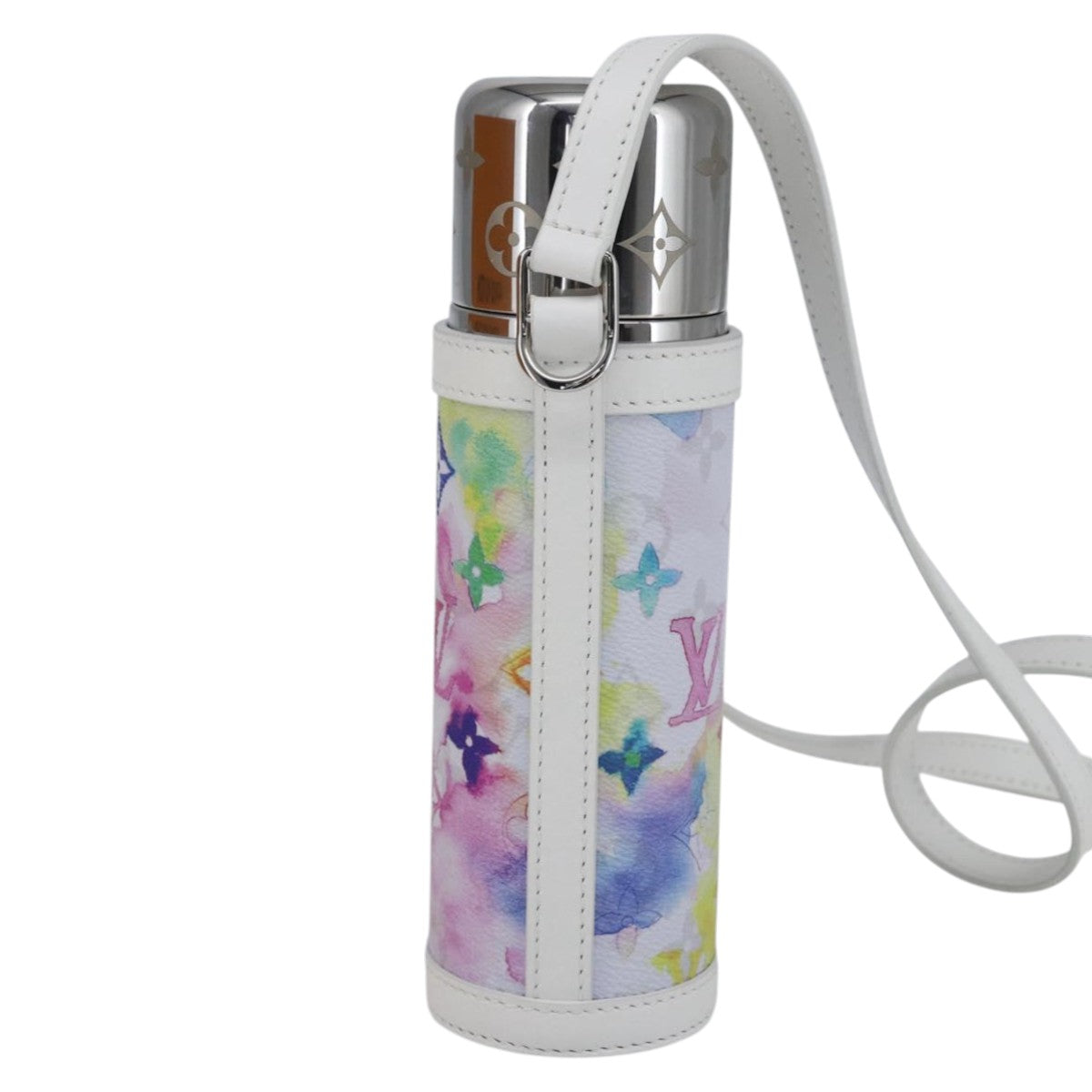 LOUIS VUITTON Monogram Watercolor Flask Holder Water White GI0625 Auth 166471SM