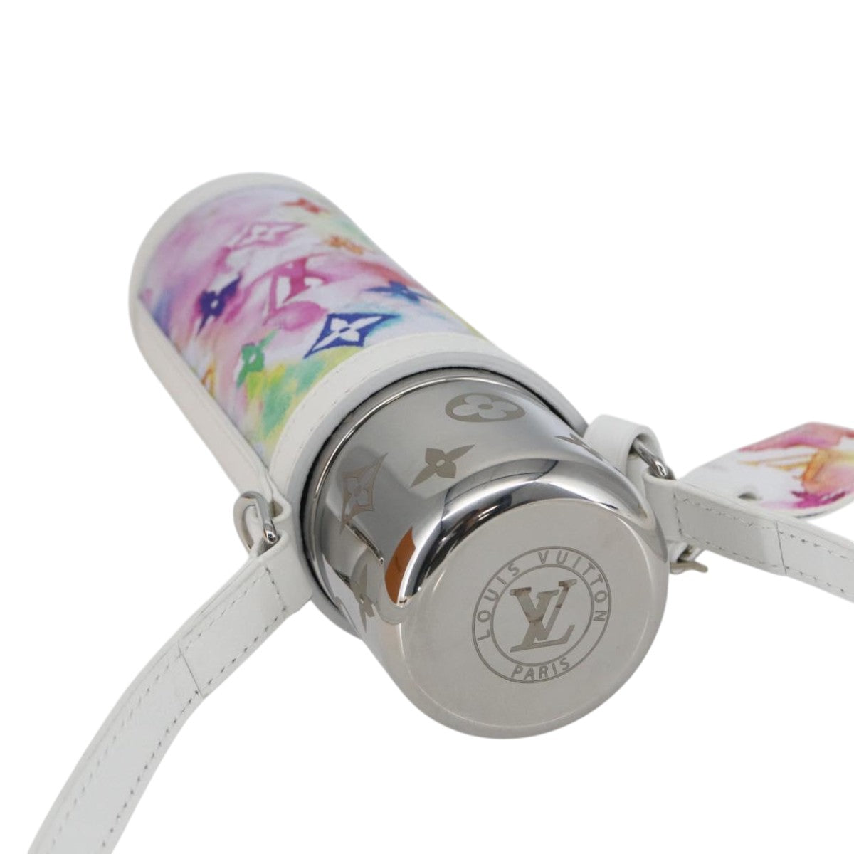 LOUIS VUITTON Monogram Watercolor Flask Holder Water White GI0625 Auth 166471SM