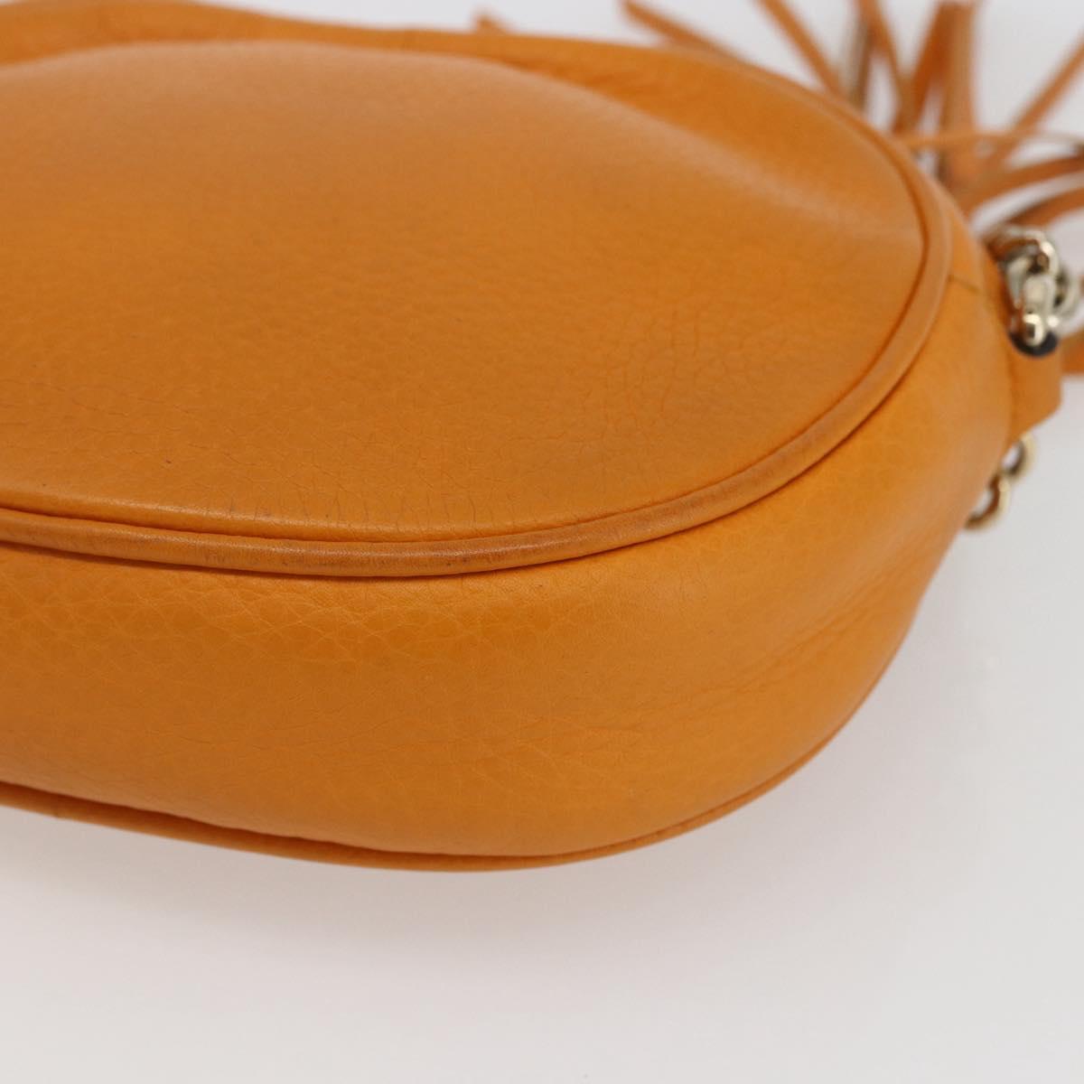 GUCCI Soho Chain Shoulder Bag Suede Leather Orange Gold 353965 Auth 166472