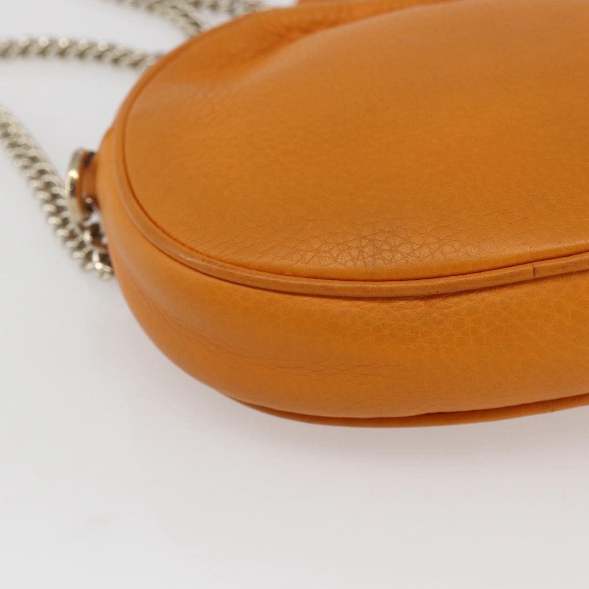 GUCCI Soho Chain Shoulder Bag Suede Leather Orange Gold 353965 Auth 166472