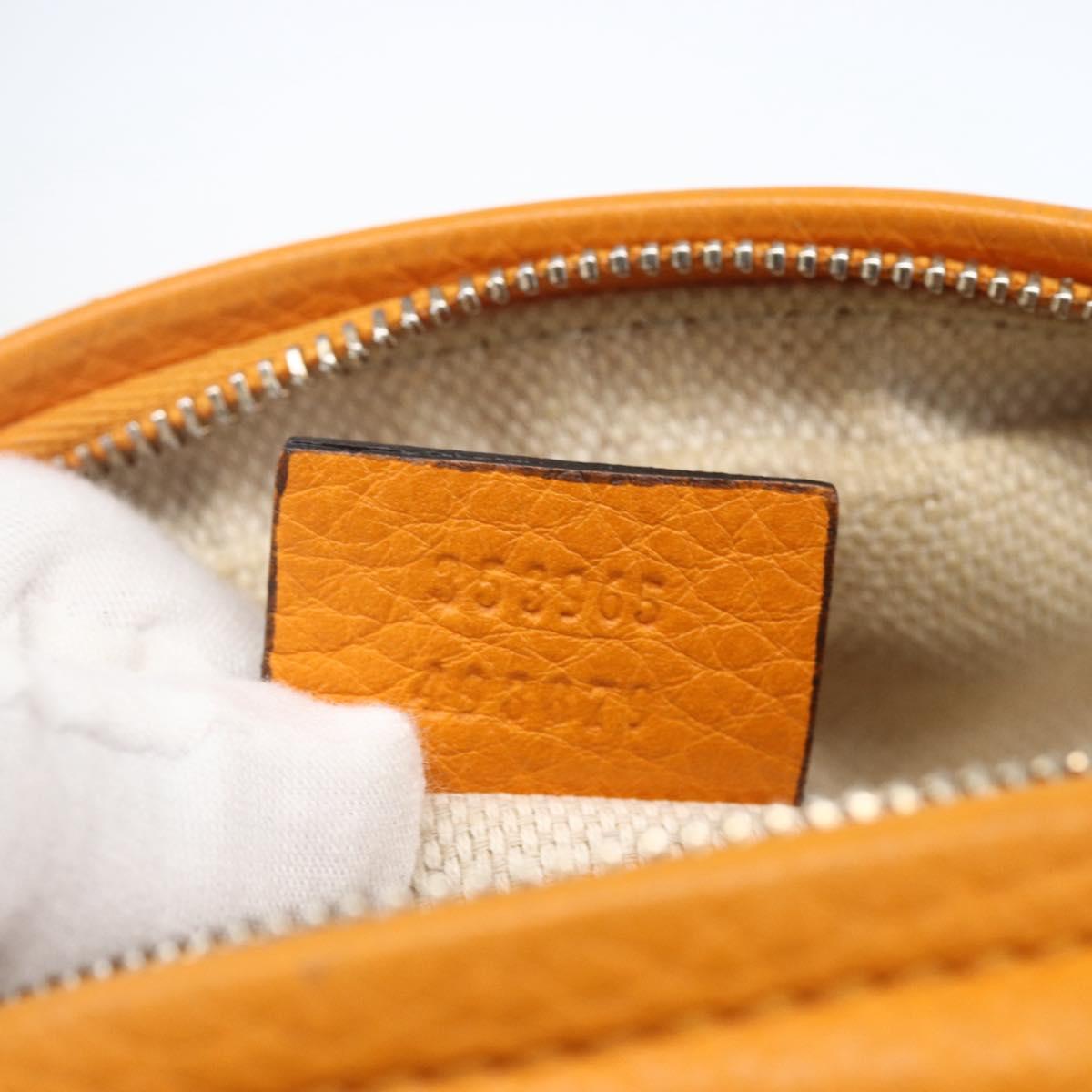GUCCI Soho Chain Shoulder Bag Suede Leather Orange Gold 353965 Auth 166472