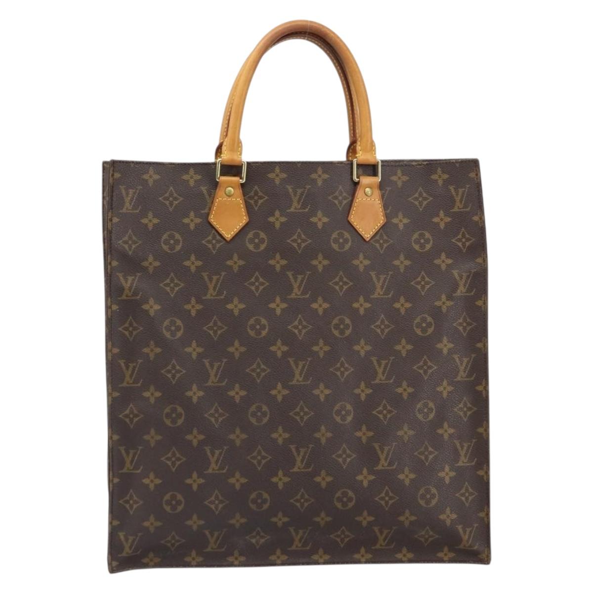 LOUIS VUITTON Monogram Sac Plat Hand Bag M51140 LV Auth 166545