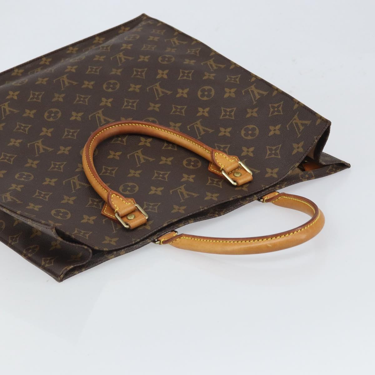 LOUIS VUITTON Monogram Sac Plat Hand Bag M51140 LV Auth 166545