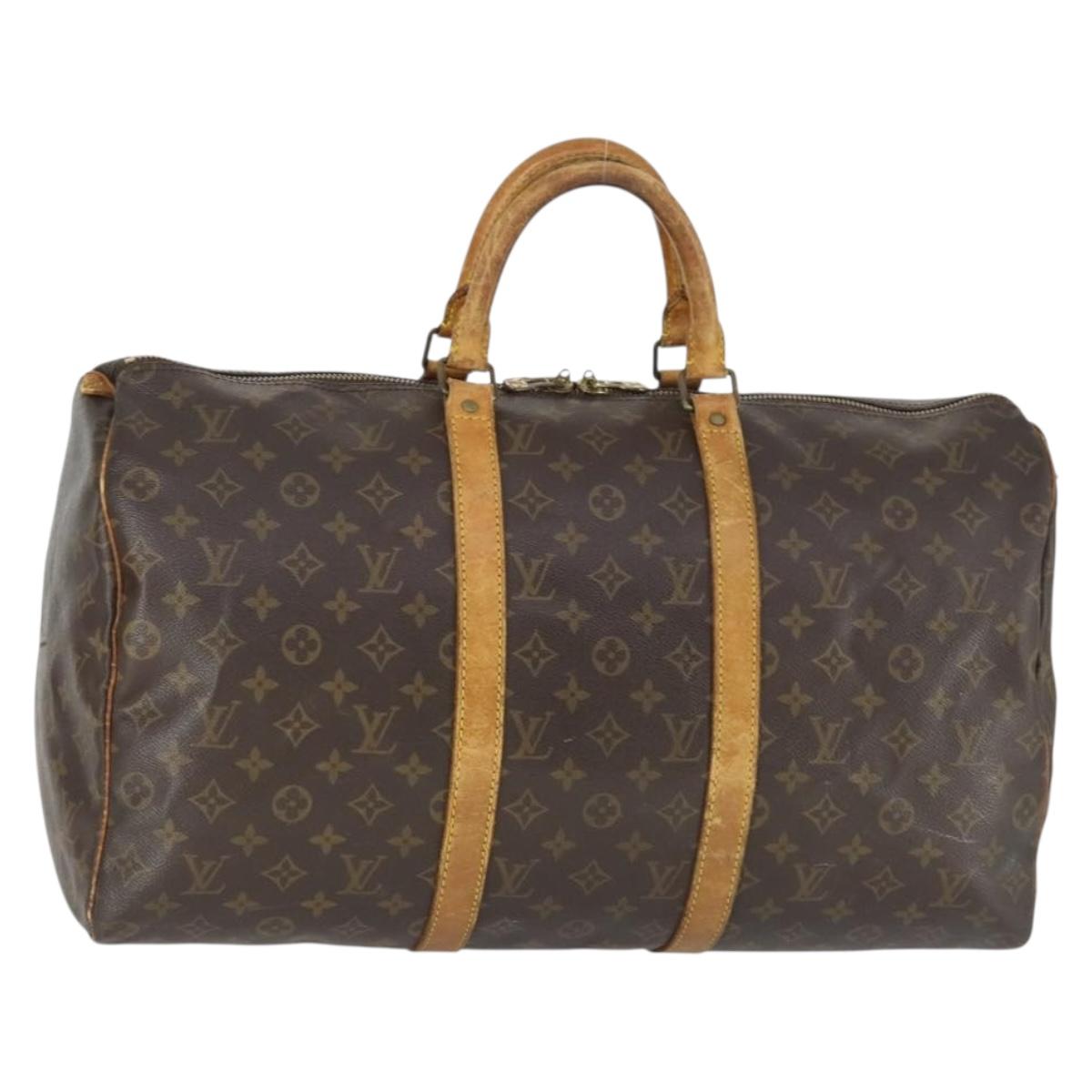 LOUIS VUITTON Monogram Keepall 50 Boston Bag M41426 LV Auth 166549