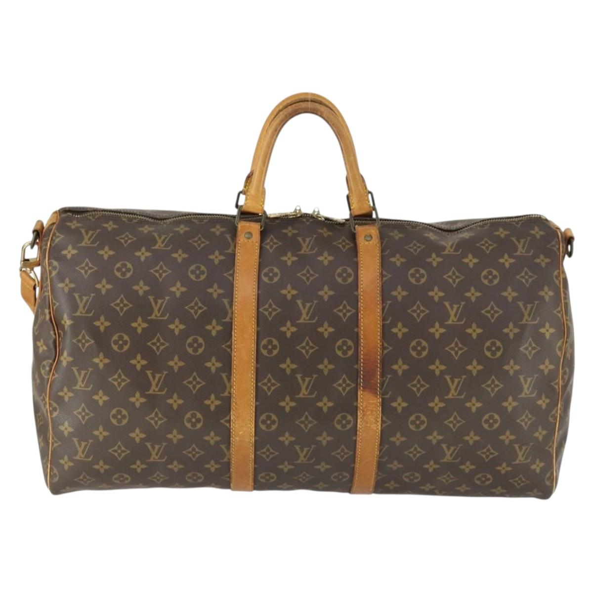 LOUIS VUITTON Monogram Keepall Bandouliere 55 Boston Bag M41414 LV Auth 166551