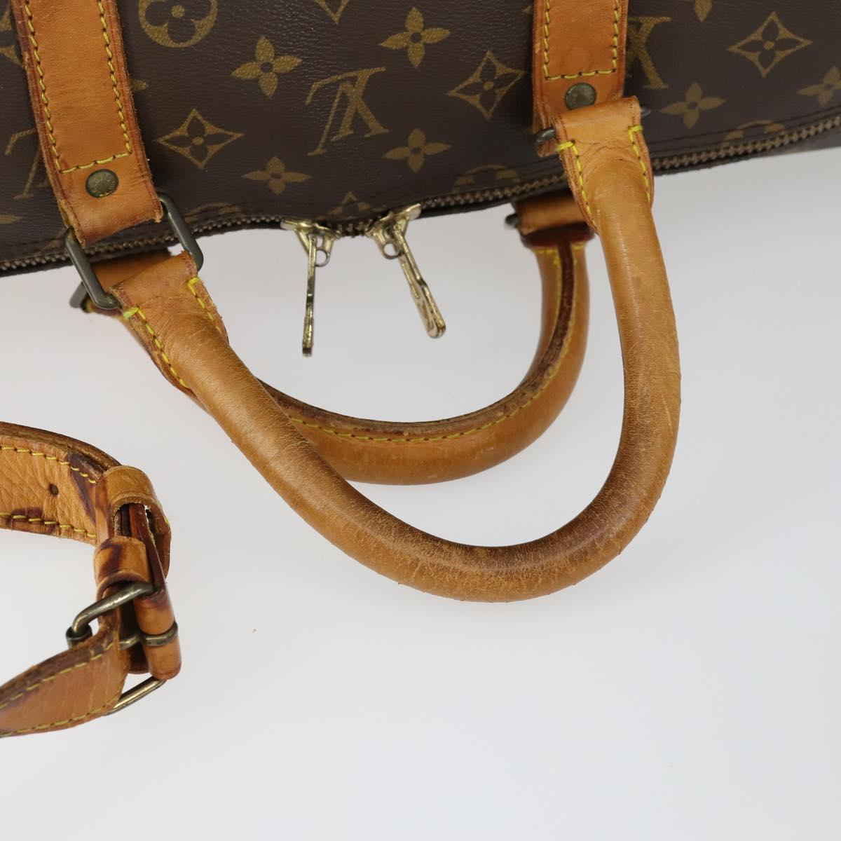 LOUIS VUITTON Monogram Keepall Bandouliere 55 Boston Bag M41414 LV Auth 166551