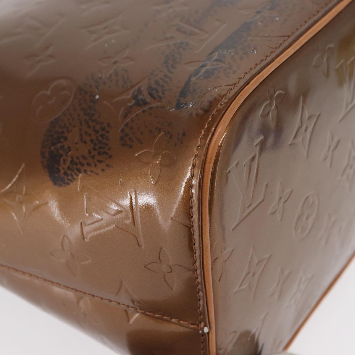 LOUIS VUITTON Monogram Vernis Houston Hand Bag Bronze M91122 LV Auth 166557