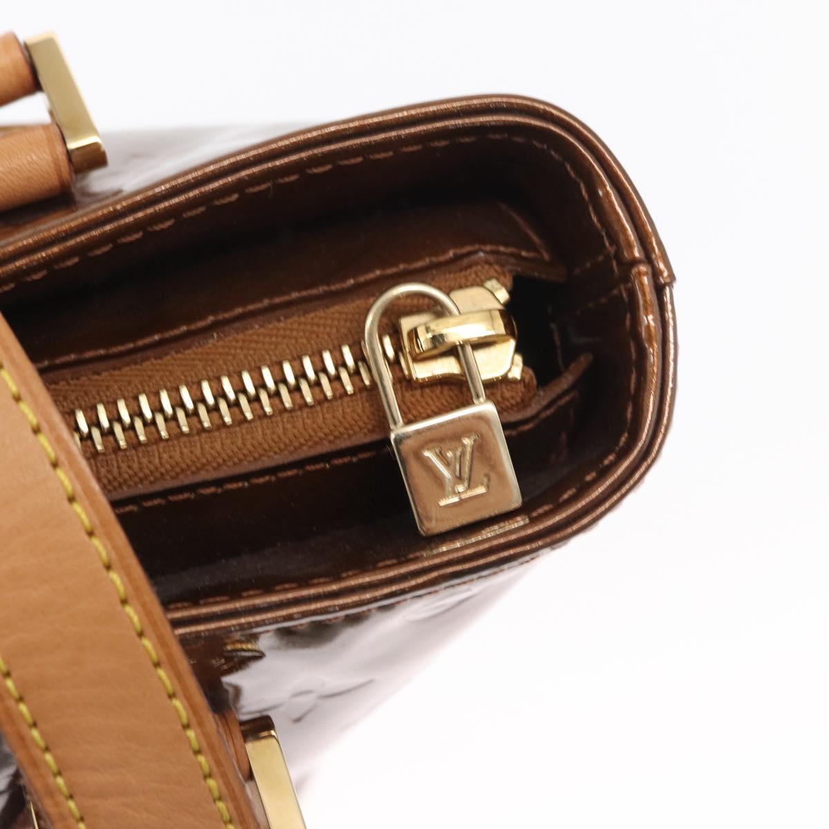 LOUIS VUITTON Monogram Vernis Houston Hand Bag Bronze M91122 LV Auth 166557