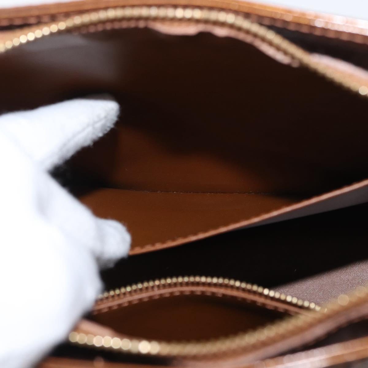 LOUIS VUITTON Monogram Vernis Houston Hand Bag Bronze M91122 LV Auth 166557