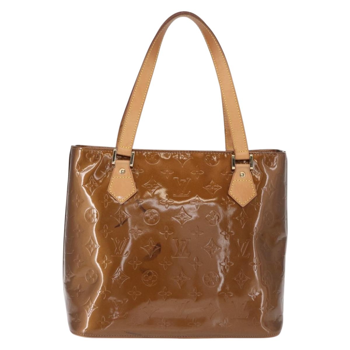LOUIS VUITTON Monogram Vernis Houston Hand Bag Bronze M91122 LV Auth 166557