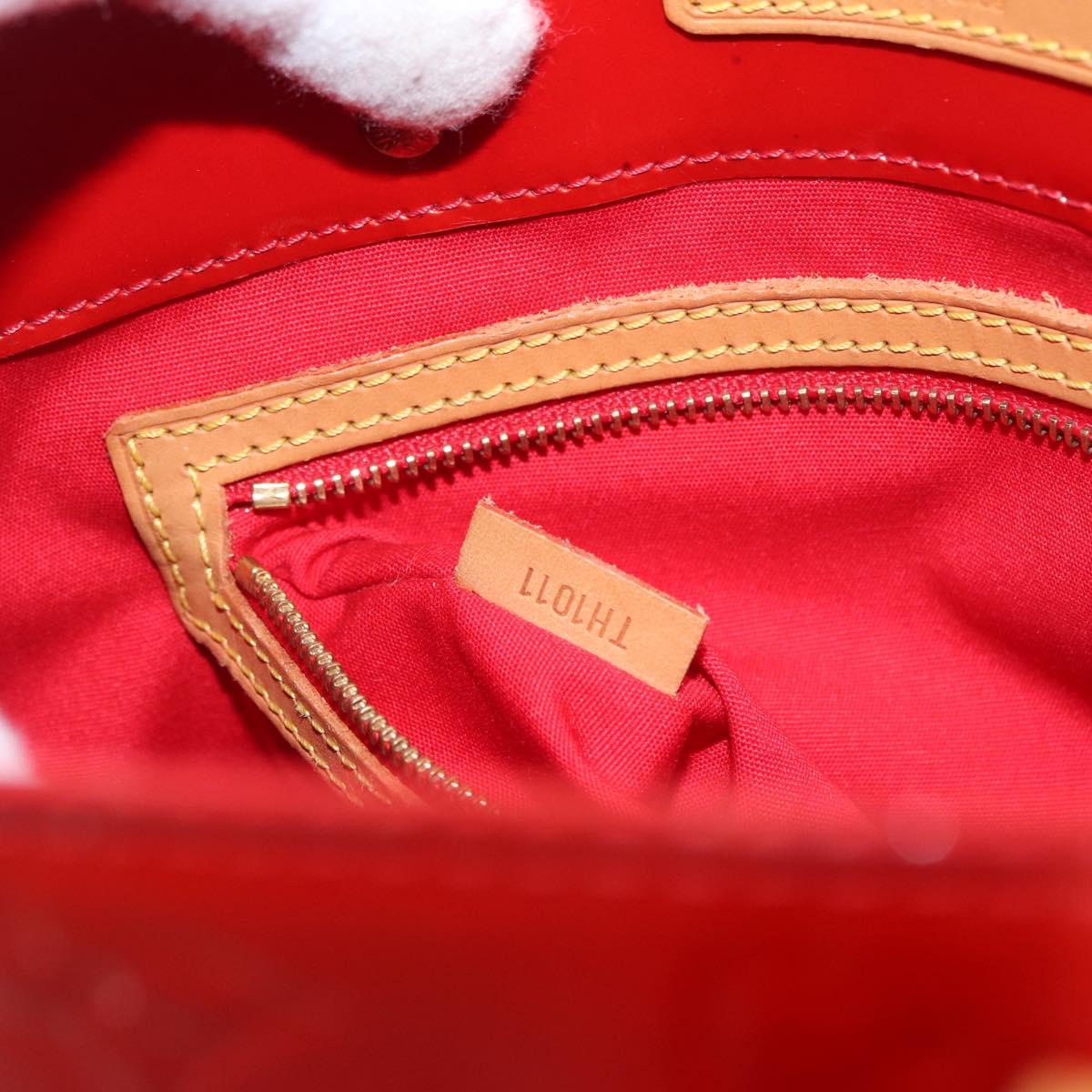 LOUIS VUITTON Monogram Vernis Reade MM Hand Bag Red Rouge M91086 LV Auth 166560
