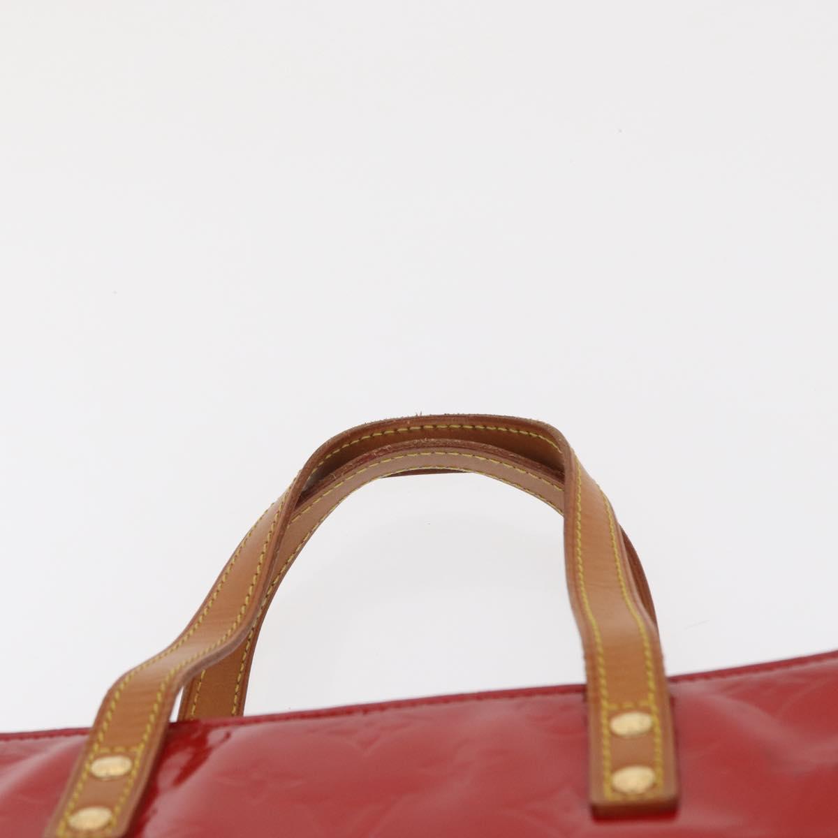 LOUIS VUITTON Monogram Vernis Reade MM Hand Bag Red Rouge M91086 LV Auth 166560