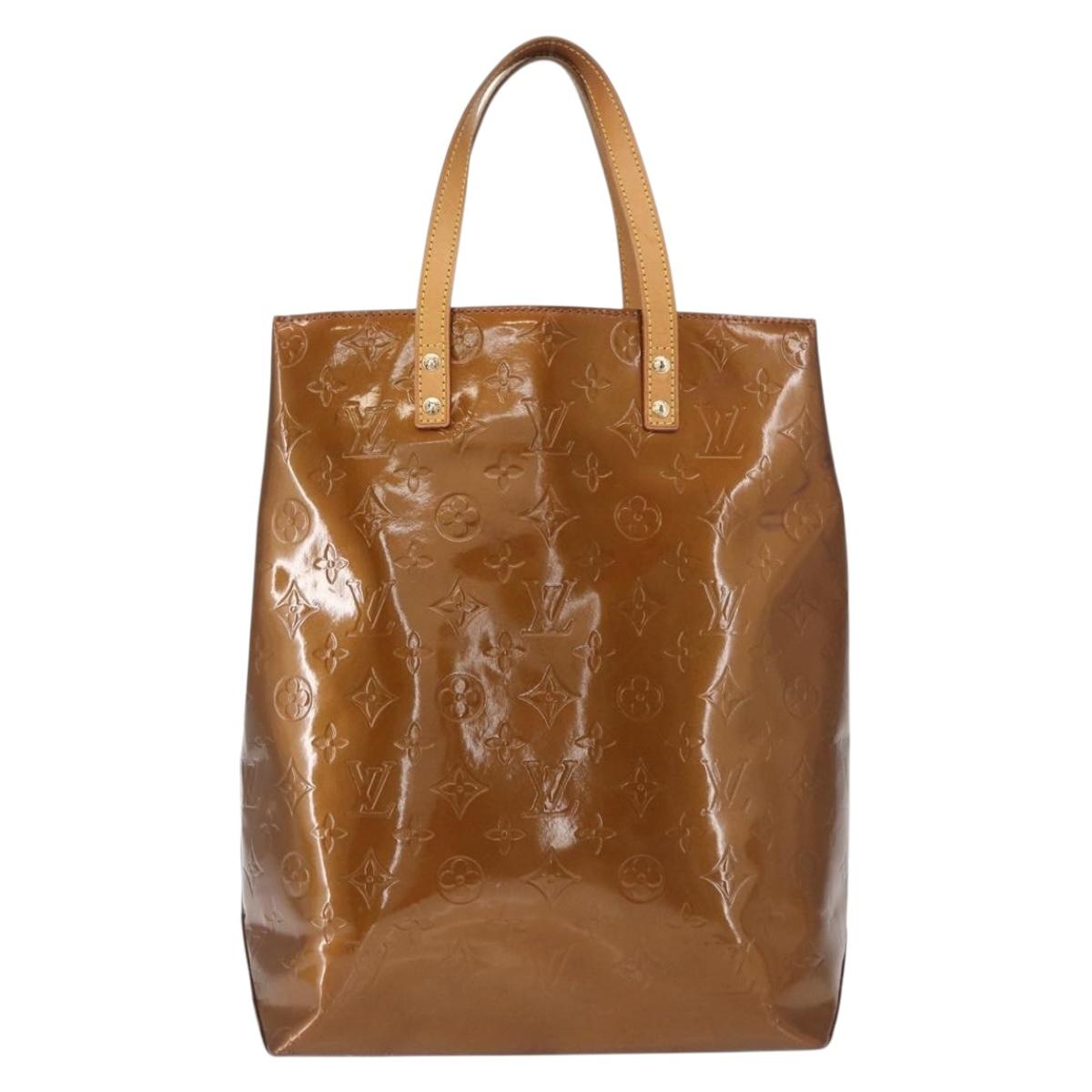 LOUIS VUITTON Monogram Vernis Reade MM Hand Bag Bronze M91143 LV Auth 166561