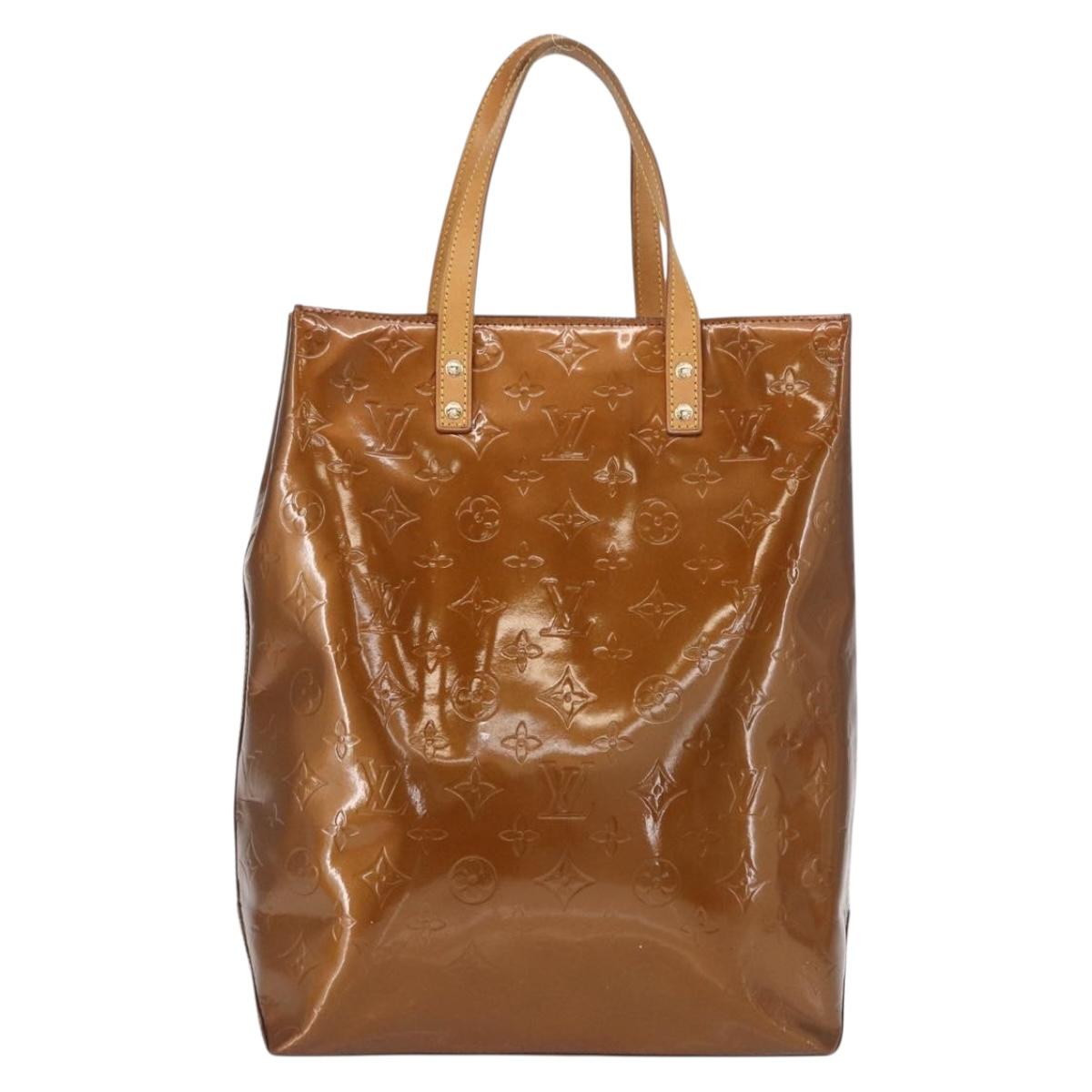 LOUIS VUITTON Monogram Vernis Reade MM Hand Bag Bronze M91143 LV Auth 166561