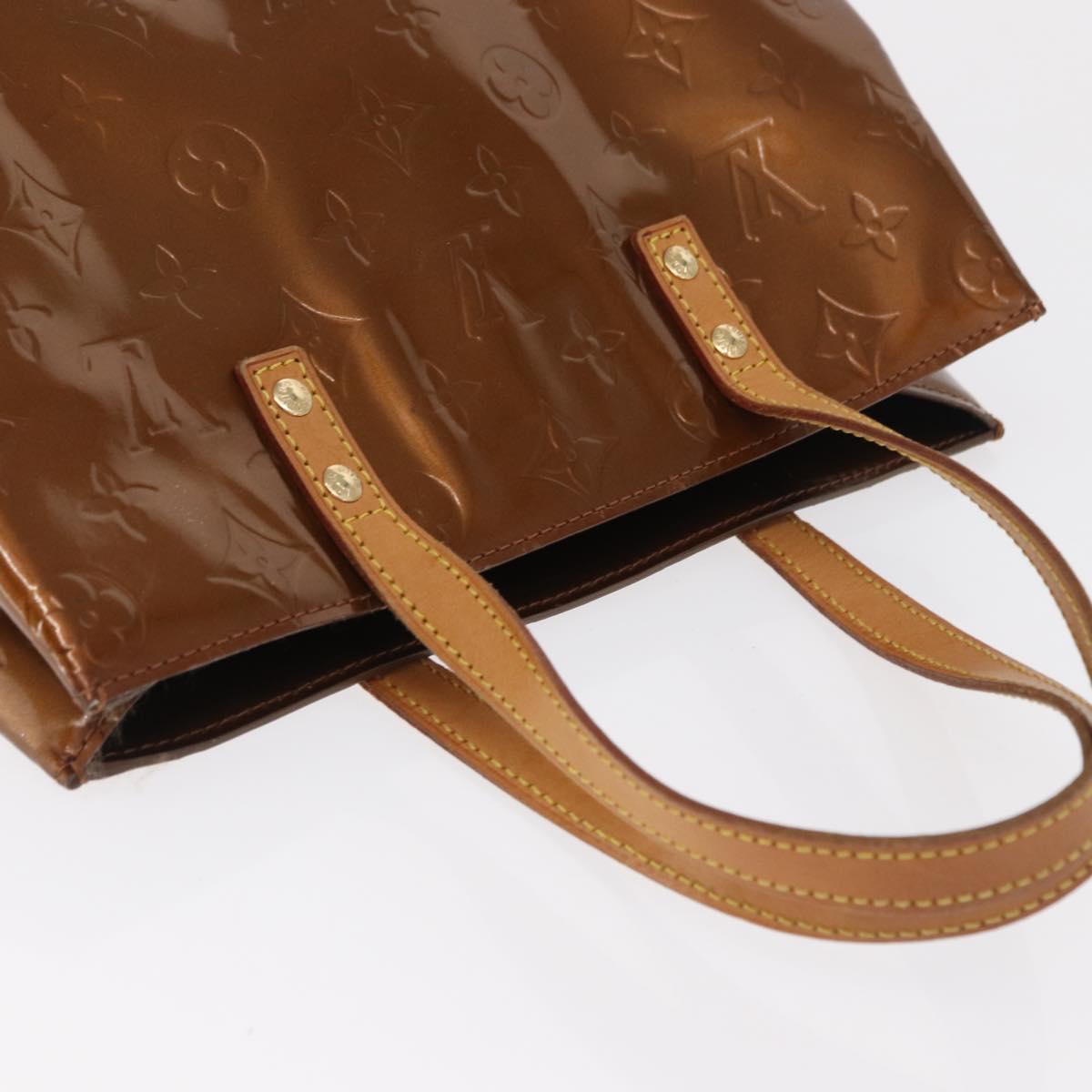 LOUIS VUITTON Monogram Vernis Reade MM Hand Bag Bronze M91143 LV Auth 166561