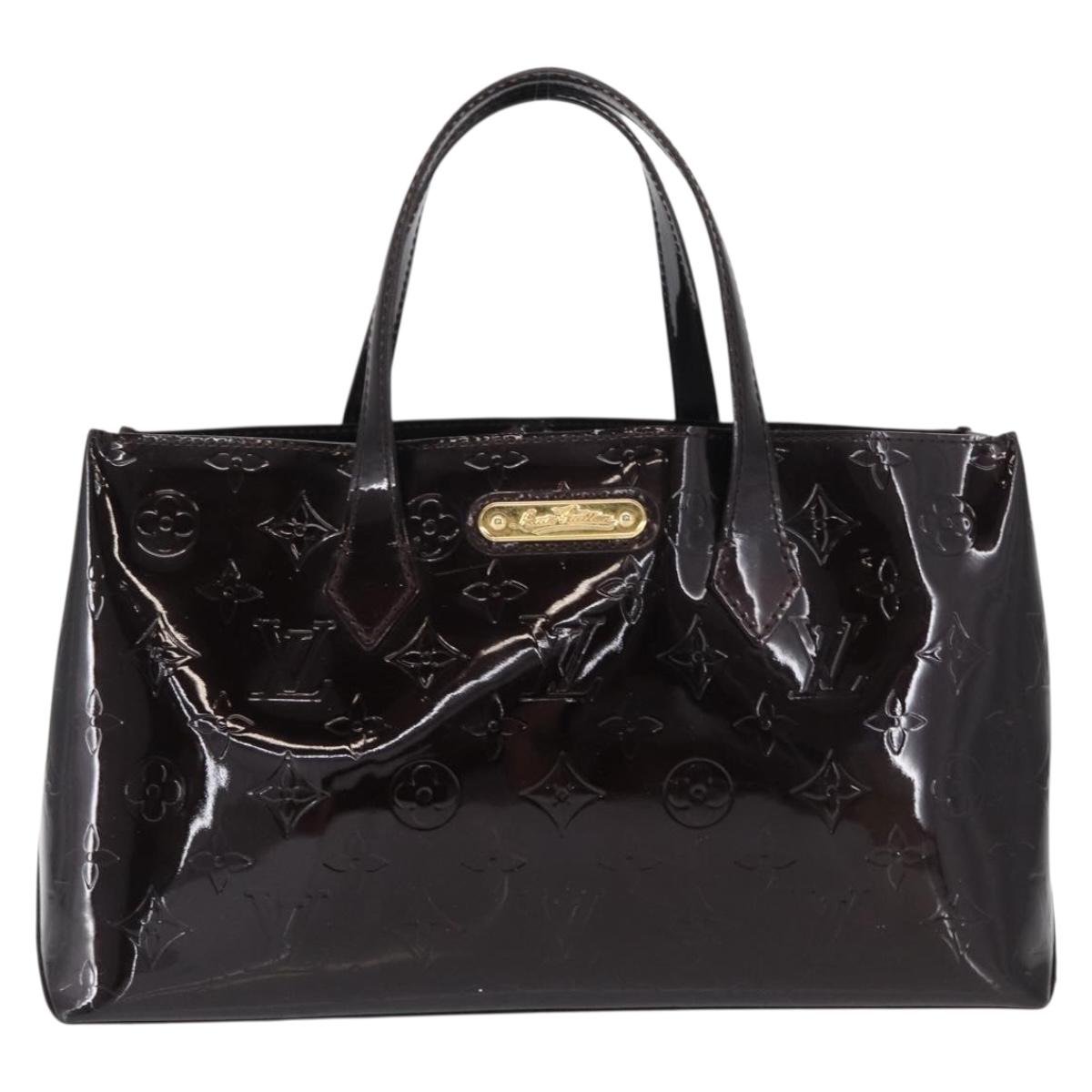 LOUIS VUITTON Monogram Vernis Wilshire PM Hand Bag Amarante M93641 Auth 166562