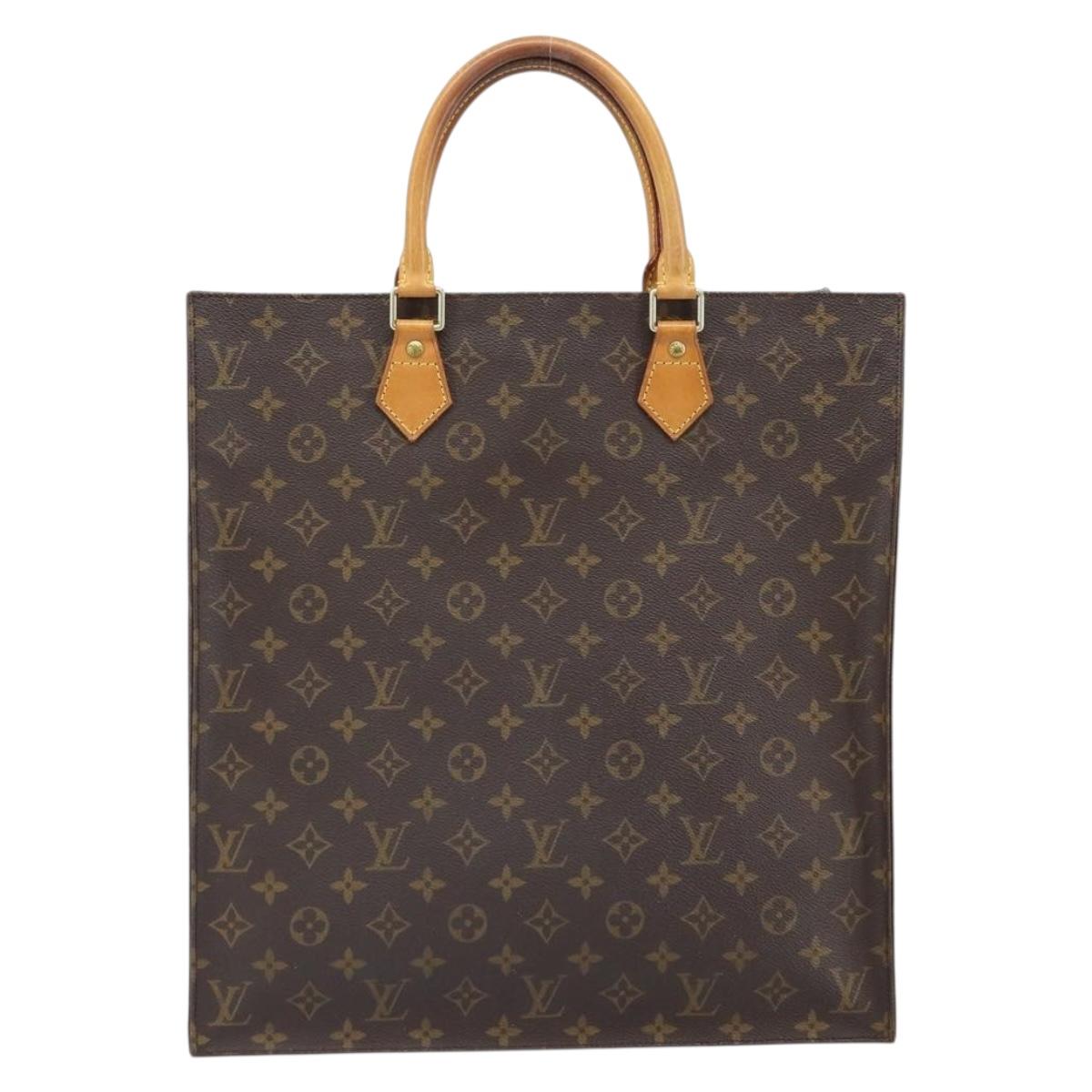 LOUIS VUITTON Monogram Sac Plat Hand Bag M51140 LV Auth 166601