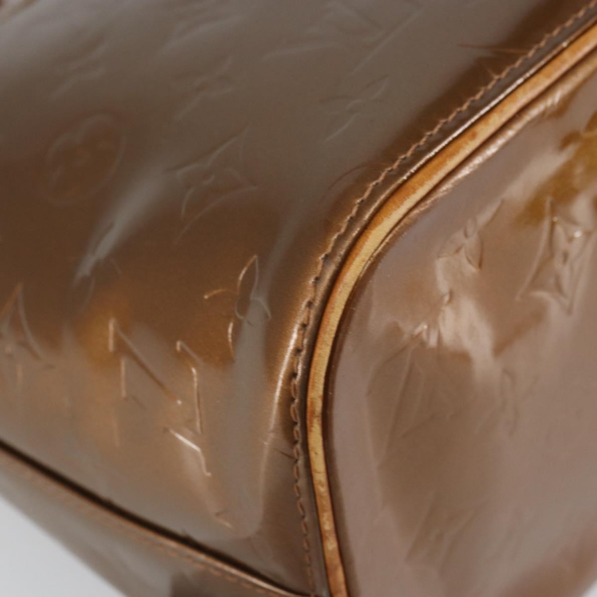 LOUIS VUITTON Monogram Vernis Houston Hand Bag Bronze M91122 LV Auth 166609