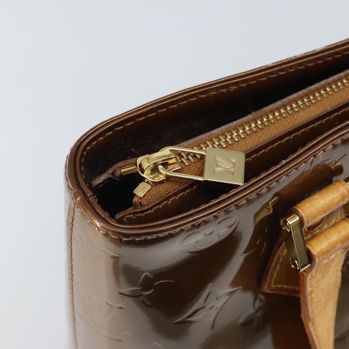 LOUIS VUITTON Monogram Vernis Houston Hand Bag Bronze M91122 LV Auth 166609