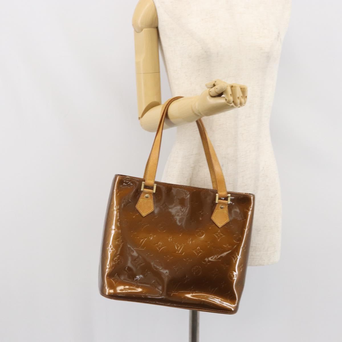 LOUIS VUITTON Monogram Vernis Houston Hand Bag Bronze M91122 LV Auth 166609