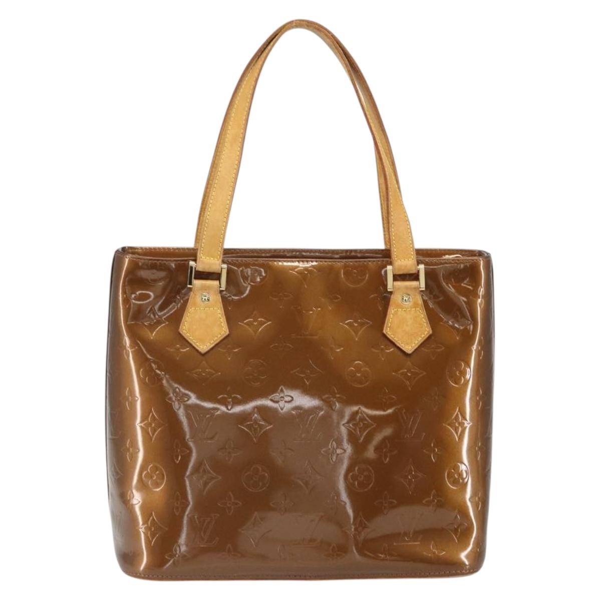 LOUIS VUITTON Monogram Vernis Houston Hand Bag Bronze M91122 LV Auth 166609