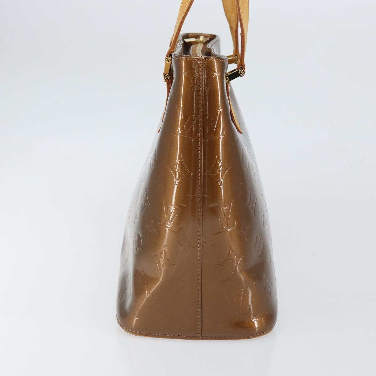 LOUIS VUITTON Monogram Vernis Houston Hand Bag Bronze M91122 LV Auth 166609