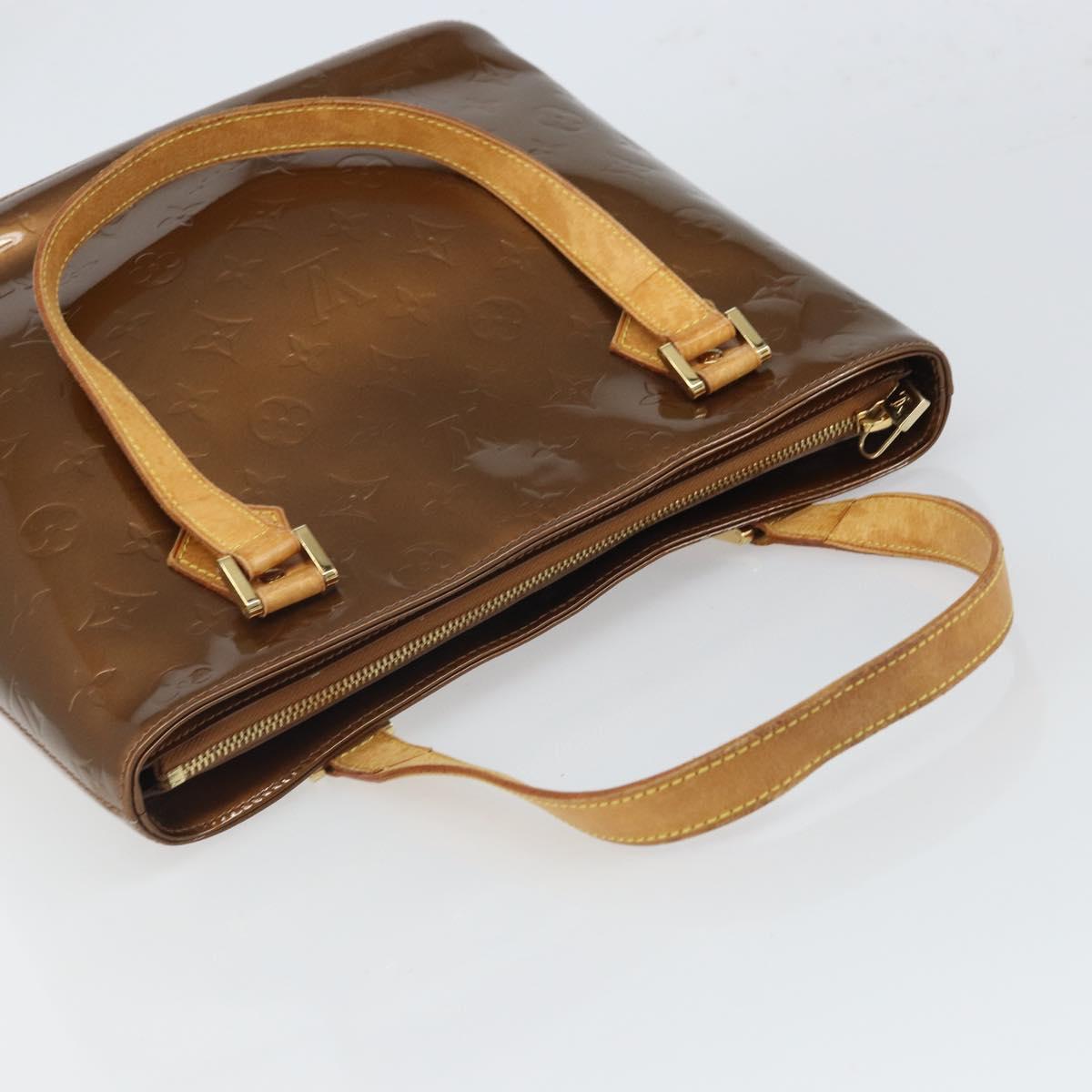 LOUIS VUITTON Monogram Vernis Houston Hand Bag Bronze M91122 LV Auth 166609