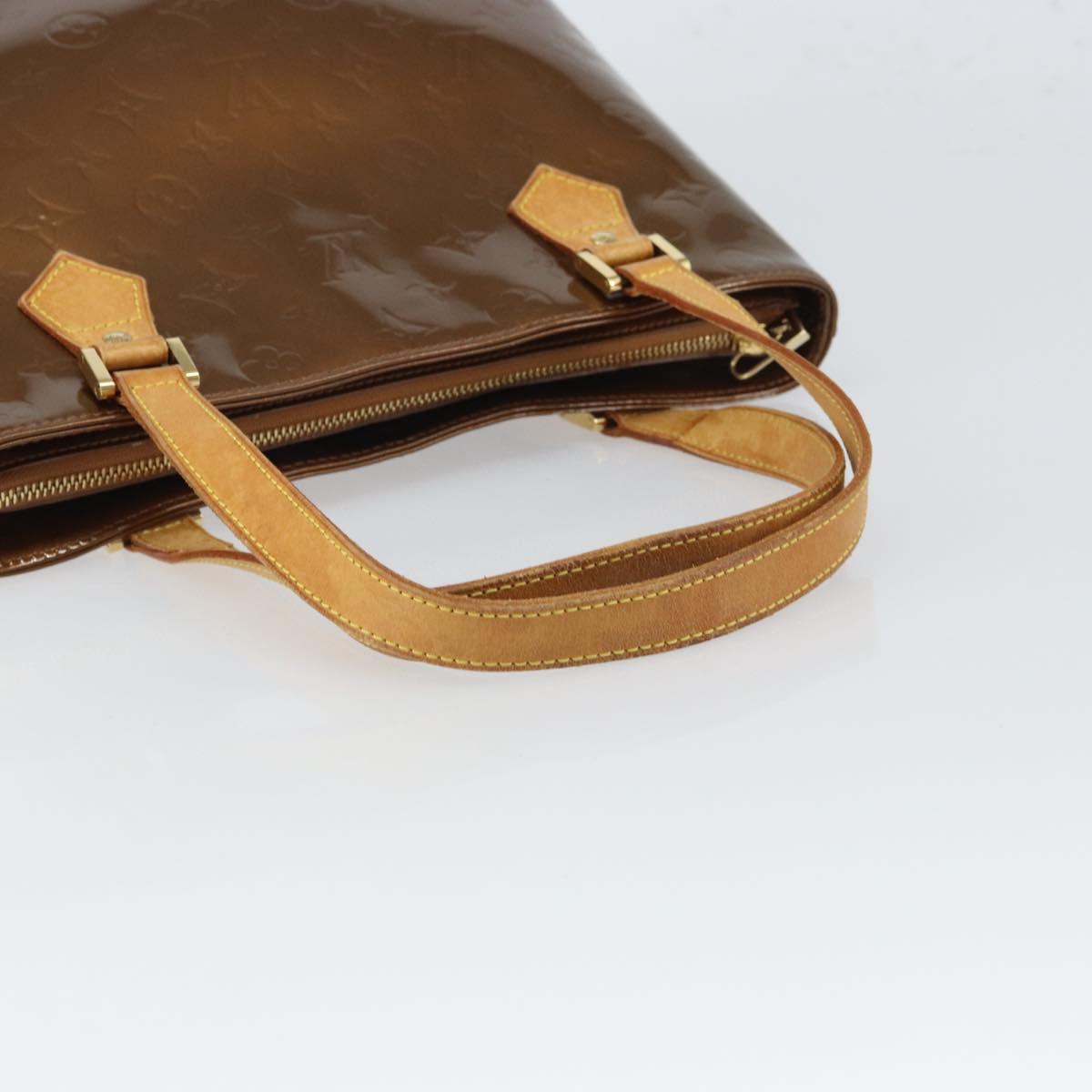 LOUIS VUITTON Monogram Vernis Houston Hand Bag Bronze M91122 LV Auth 166609