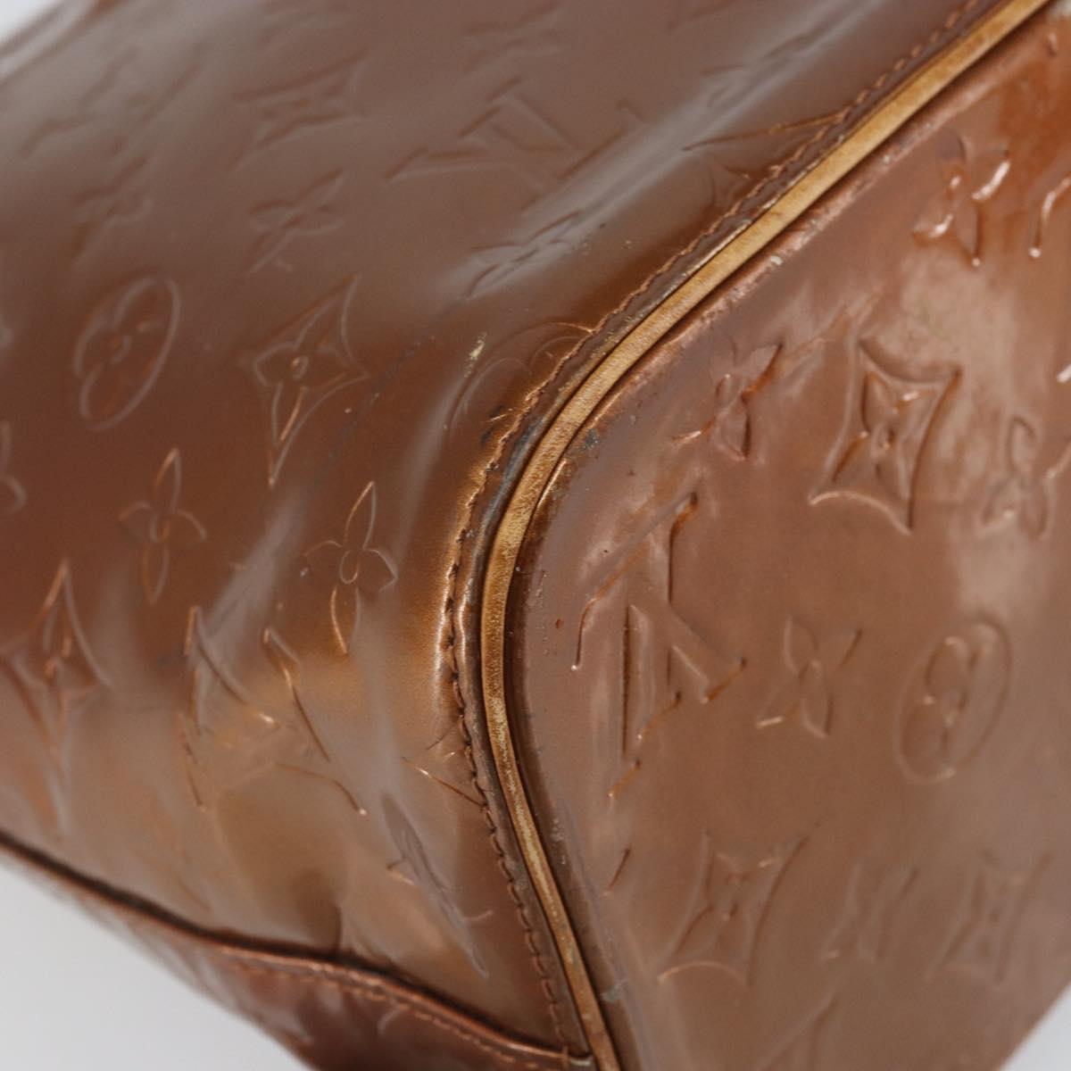 LOUIS VUITTON Monogram Vernis Houston Hand Bag Bronze M91122 LV Auth 166610