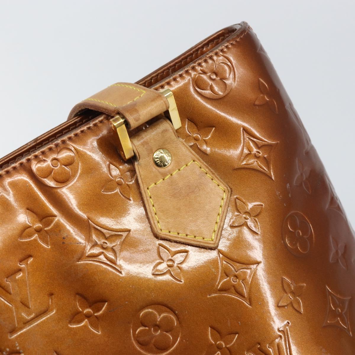LOUIS VUITTON Monogram Vernis Houston Hand Bag Bronze M91122 LV Auth 166610