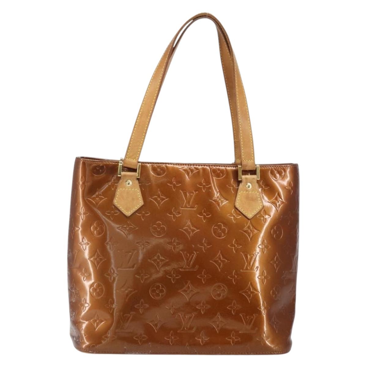 LOUIS VUITTON Monogram Vernis Houston Hand Bag Bronze M91122 LV Auth 166610