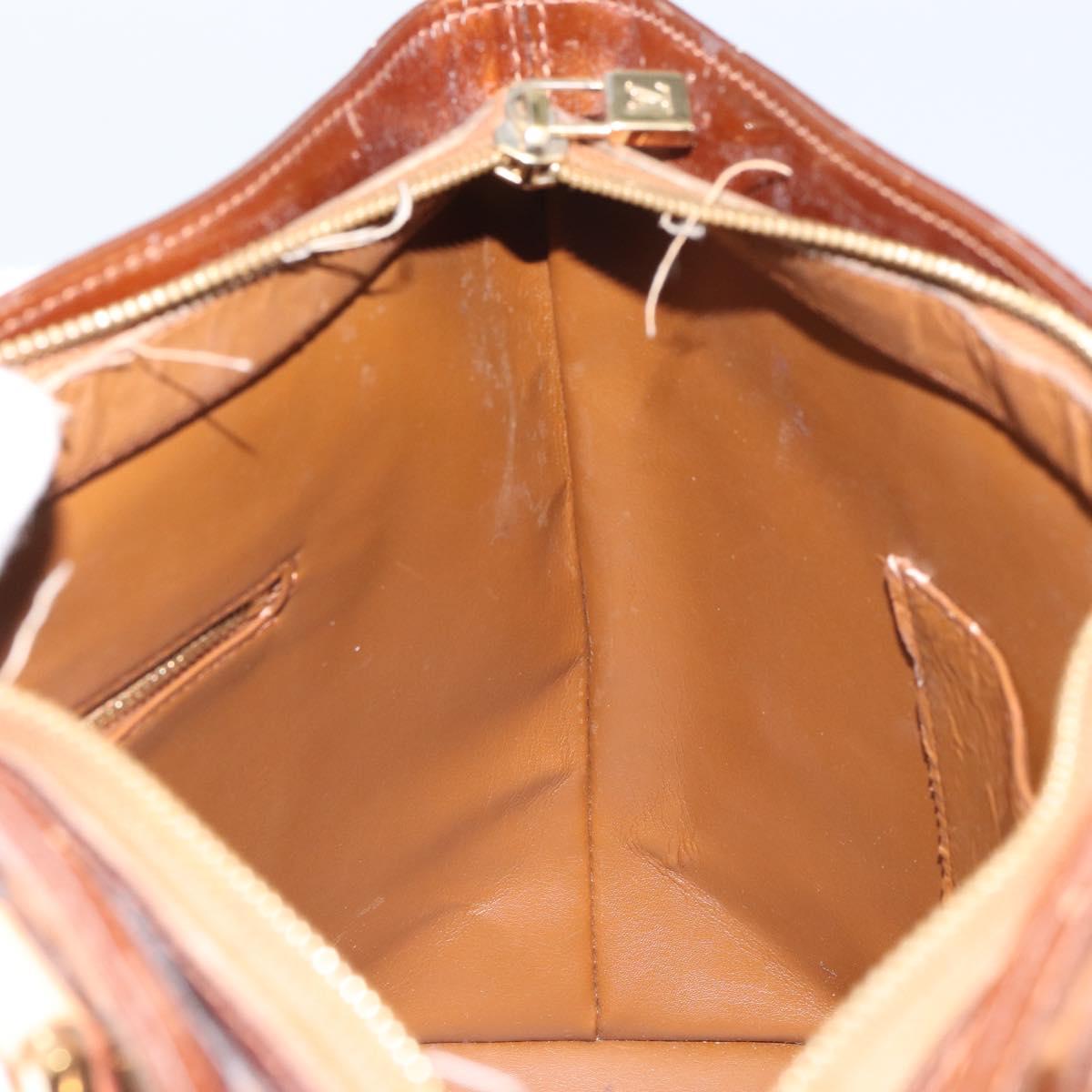 LOUIS VUITTON Monogram Vernis Houston Hand Bag Bronze M91122 LV Auth 166610