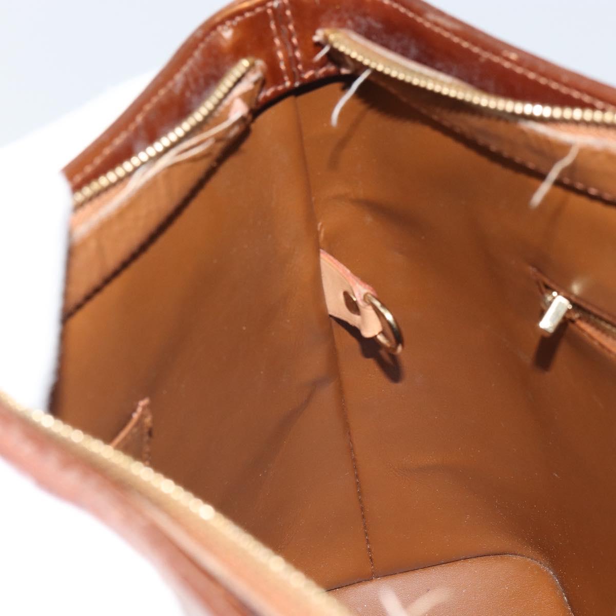 LOUIS VUITTON Monogram Vernis Houston Hand Bag Bronze M91122 LV Auth 166610