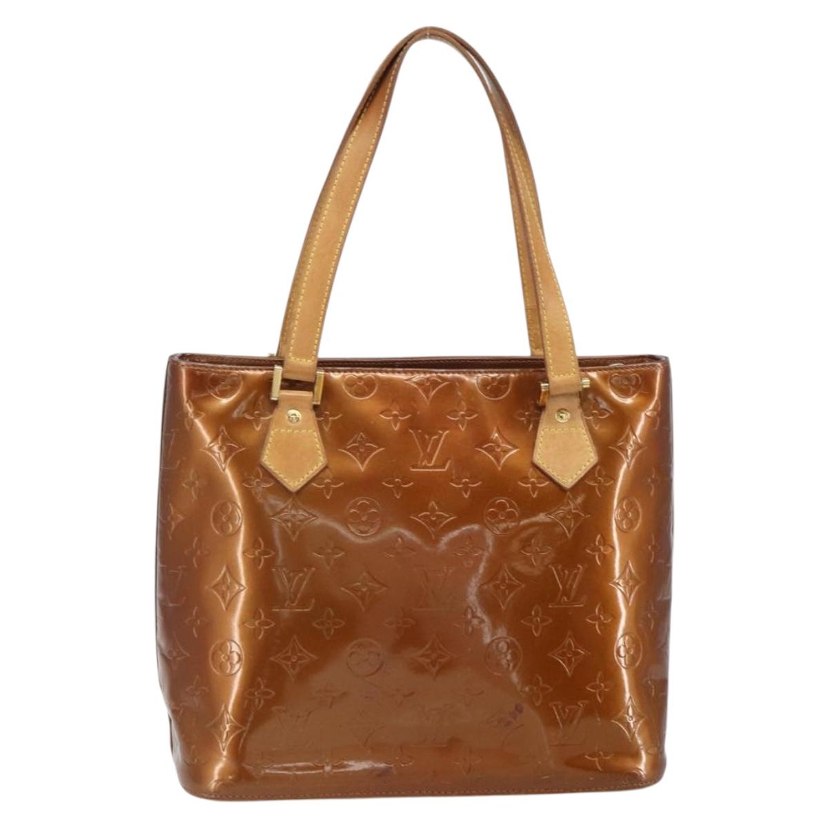 LOUIS VUITTON Monogram Vernis Houston Hand Bag Bronze M91122 LV Auth 166610