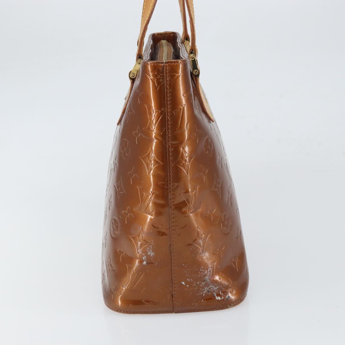 LOUIS VUITTON Monogram Vernis Houston Hand Bag Bronze M91122 LV Auth 166610
