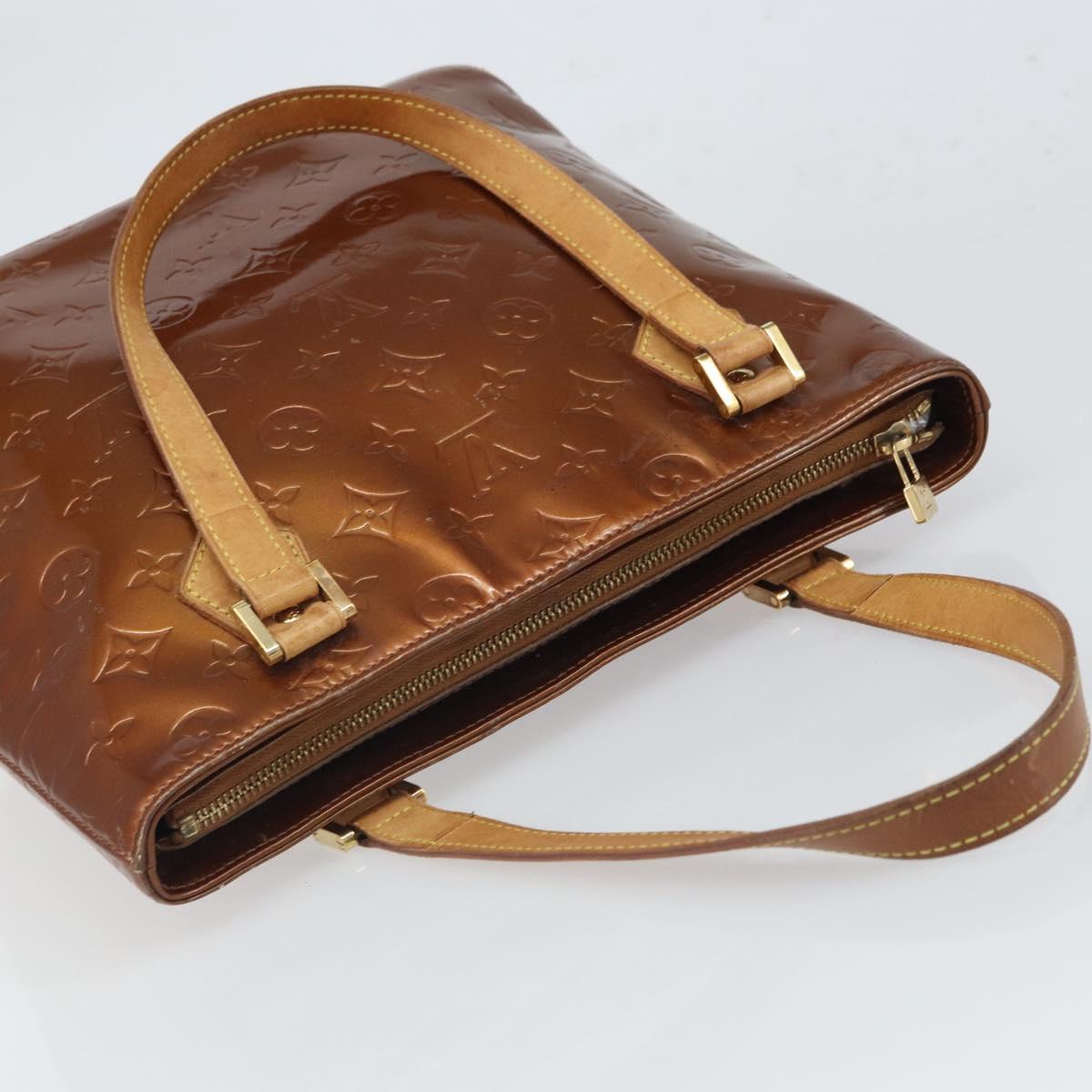 LOUIS VUITTON Monogram Vernis Houston Hand Bag Bronze M91122 LV Auth 166610