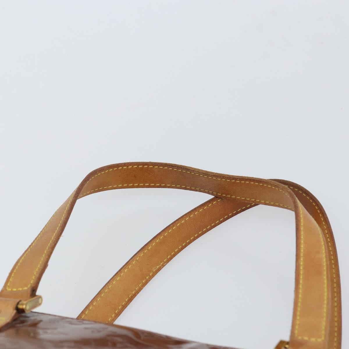 LOUIS VUITTON Monogram Vernis Houston Hand Bag Bronze M91122 LV Auth 166610