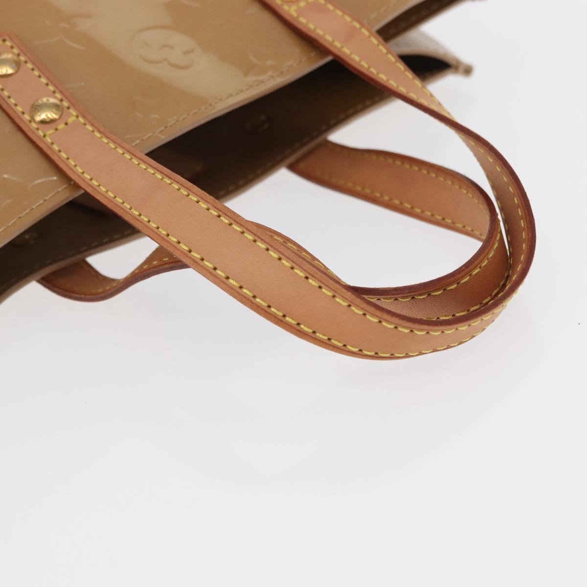 LOUIS VUITTON Monogram Vernis Reade PM Hand Bag Noisette M91334 LV Auth 166612
