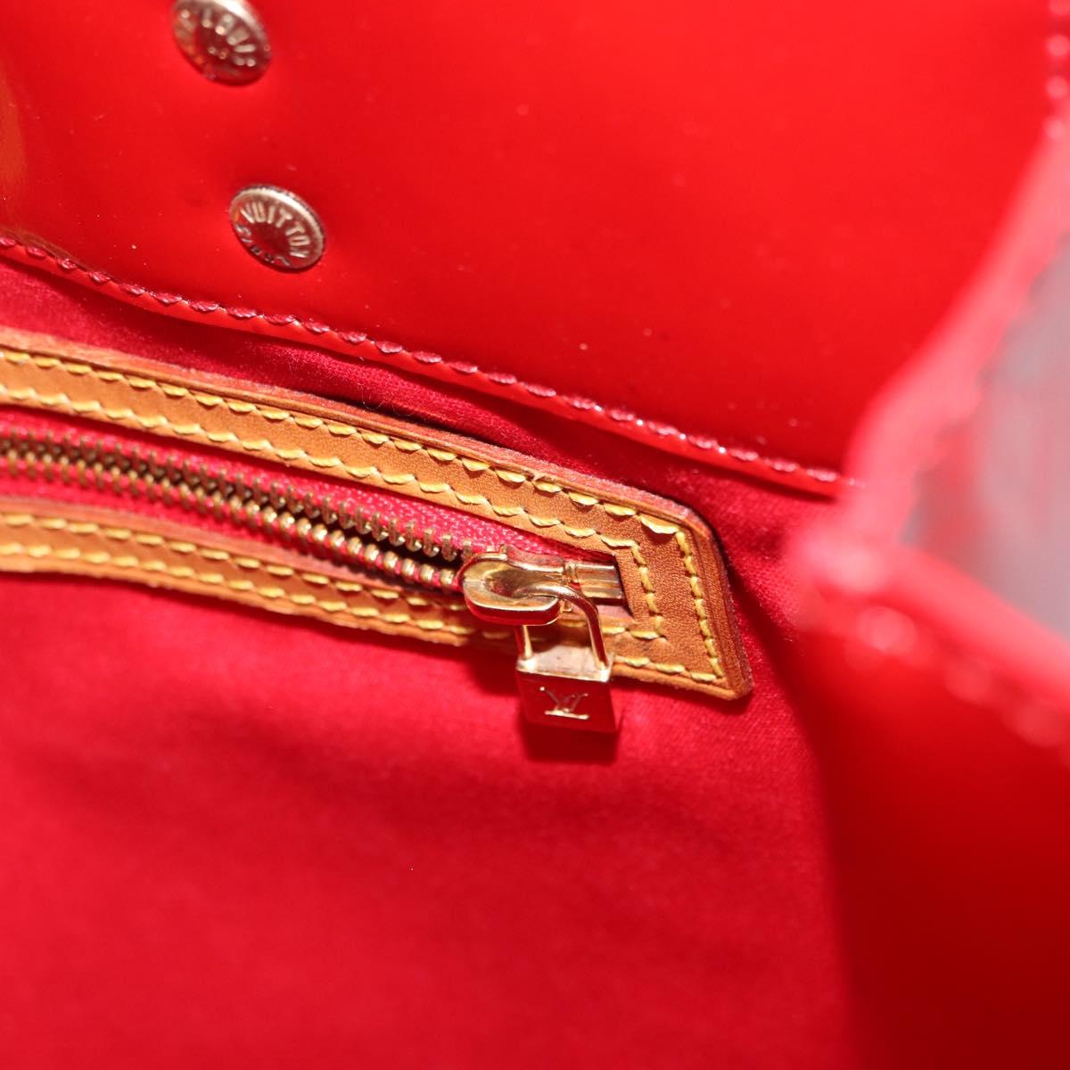 LOUIS VUITTON Monogram Vernis Reade MM Hand Bag Red Rouge M91086 LV Auth 166613