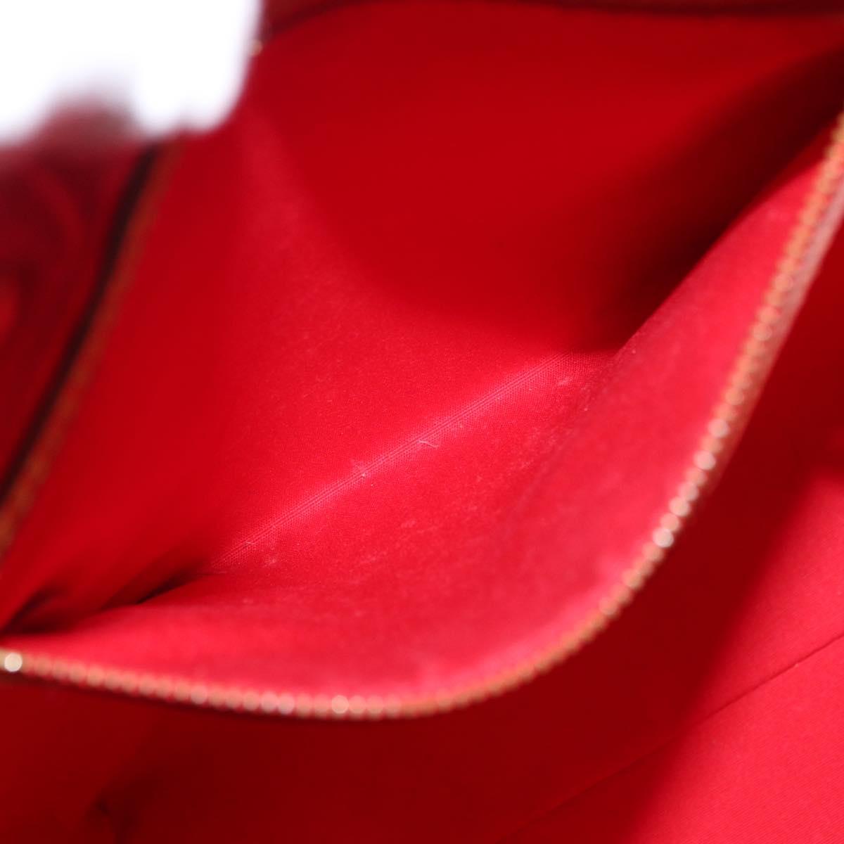LOUIS VUITTON Monogram Vernis Reade MM Hand Bag Red Rouge M91086 LV Auth 166613