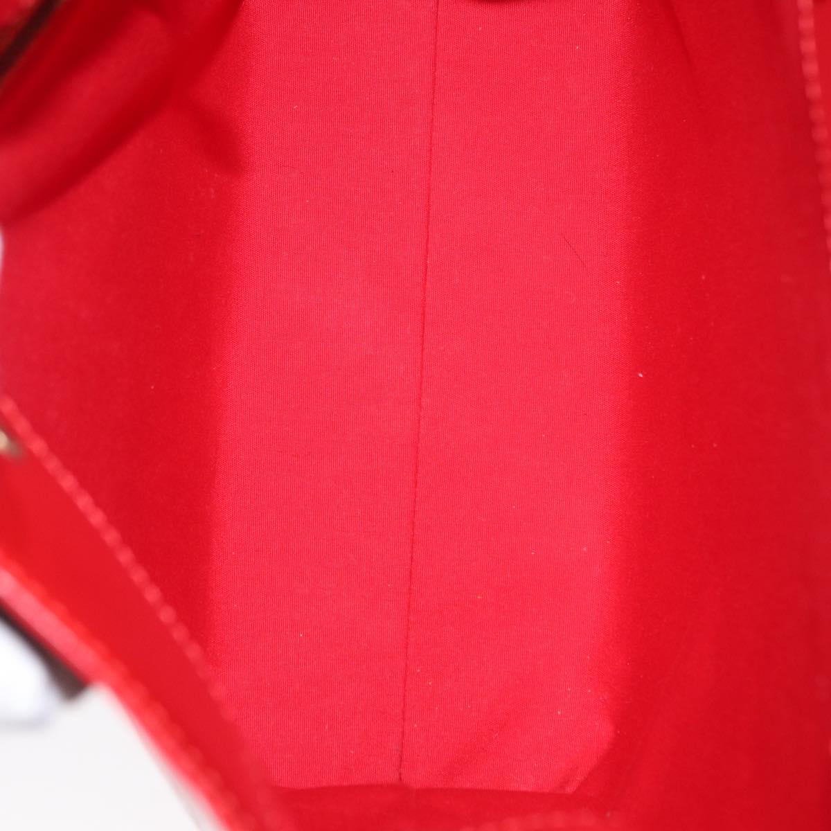 LOUIS VUITTON Monogram Vernis Reade MM Hand Bag Red Rouge M91086 LV Auth 166613