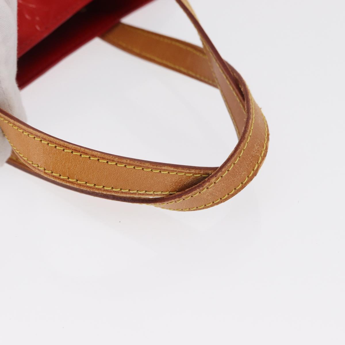 LOUIS VUITTON Monogram Vernis Reade MM Hand Bag Red Rouge M91086 LV Auth 166613
