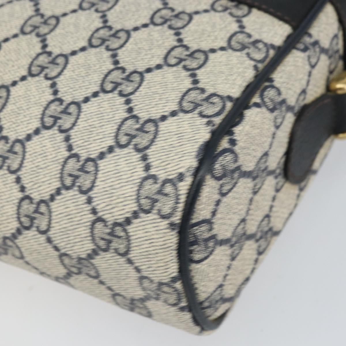 GUCCI GG Supreme Sherry Line Bag PVC Navy Gold Red 001 4071 5 Auth 166620