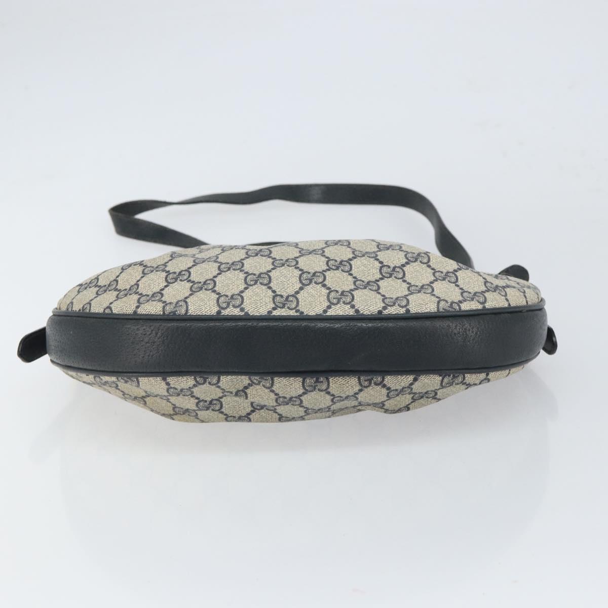 GUCCI GG Supreme Shoulder Bag PVC Navy Gold 41 02 058 Auth 166621