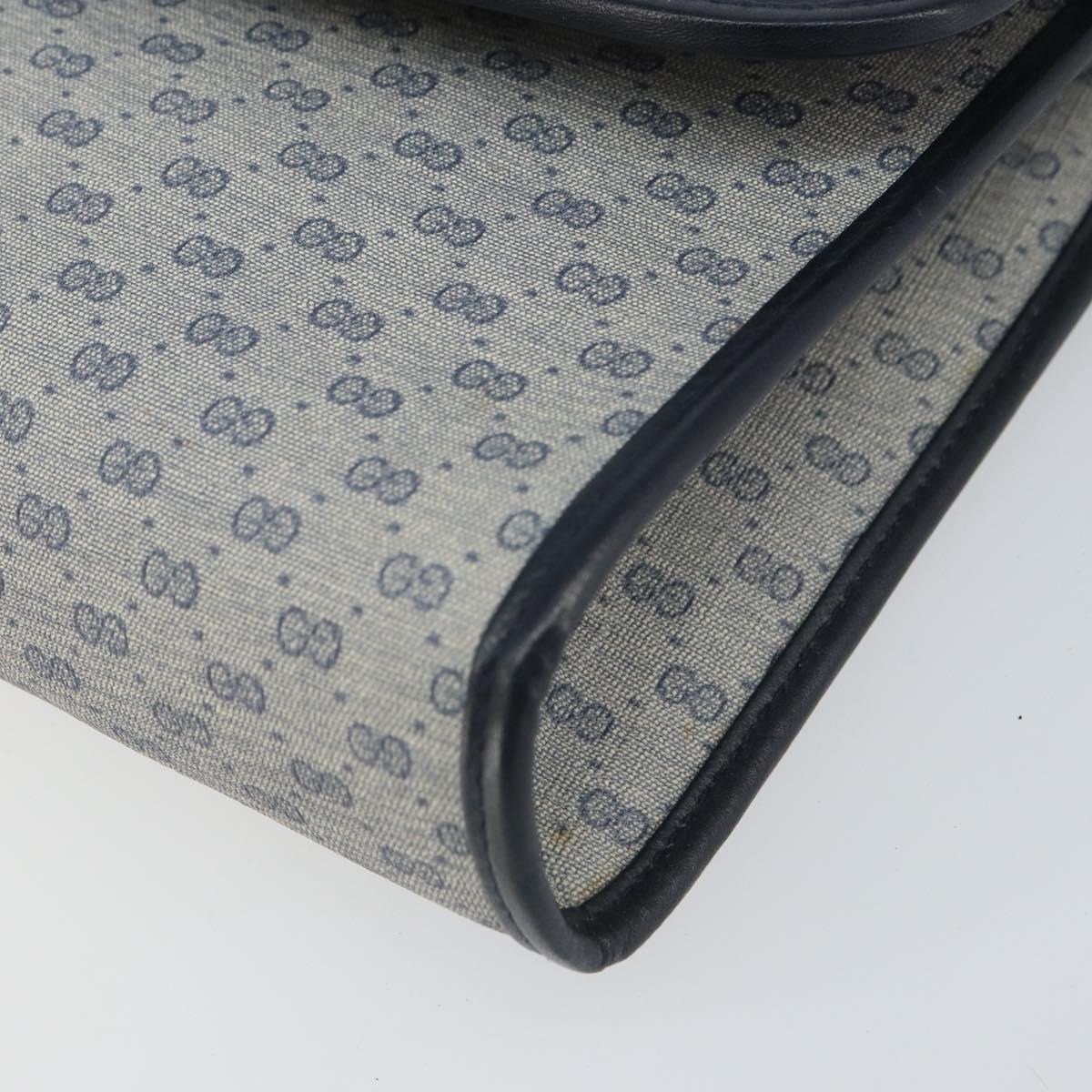 GUCCI Micro GG Supreme Shoulder Bag PVC Navy Gold 004 58 0264 Auth 166623