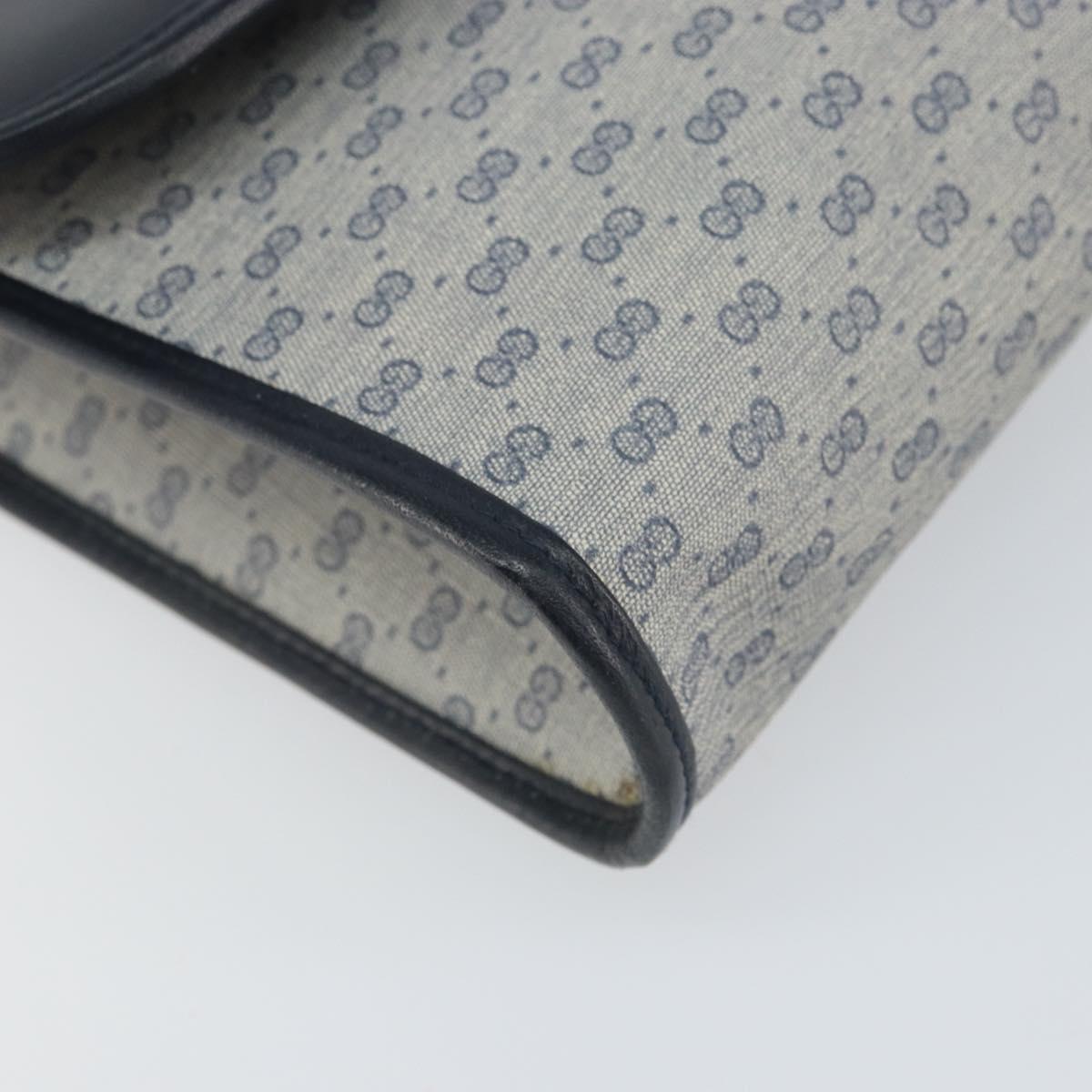 GUCCI Micro GG Supreme Shoulder Bag PVC Navy Gold 004 58 0264 Auth 166623