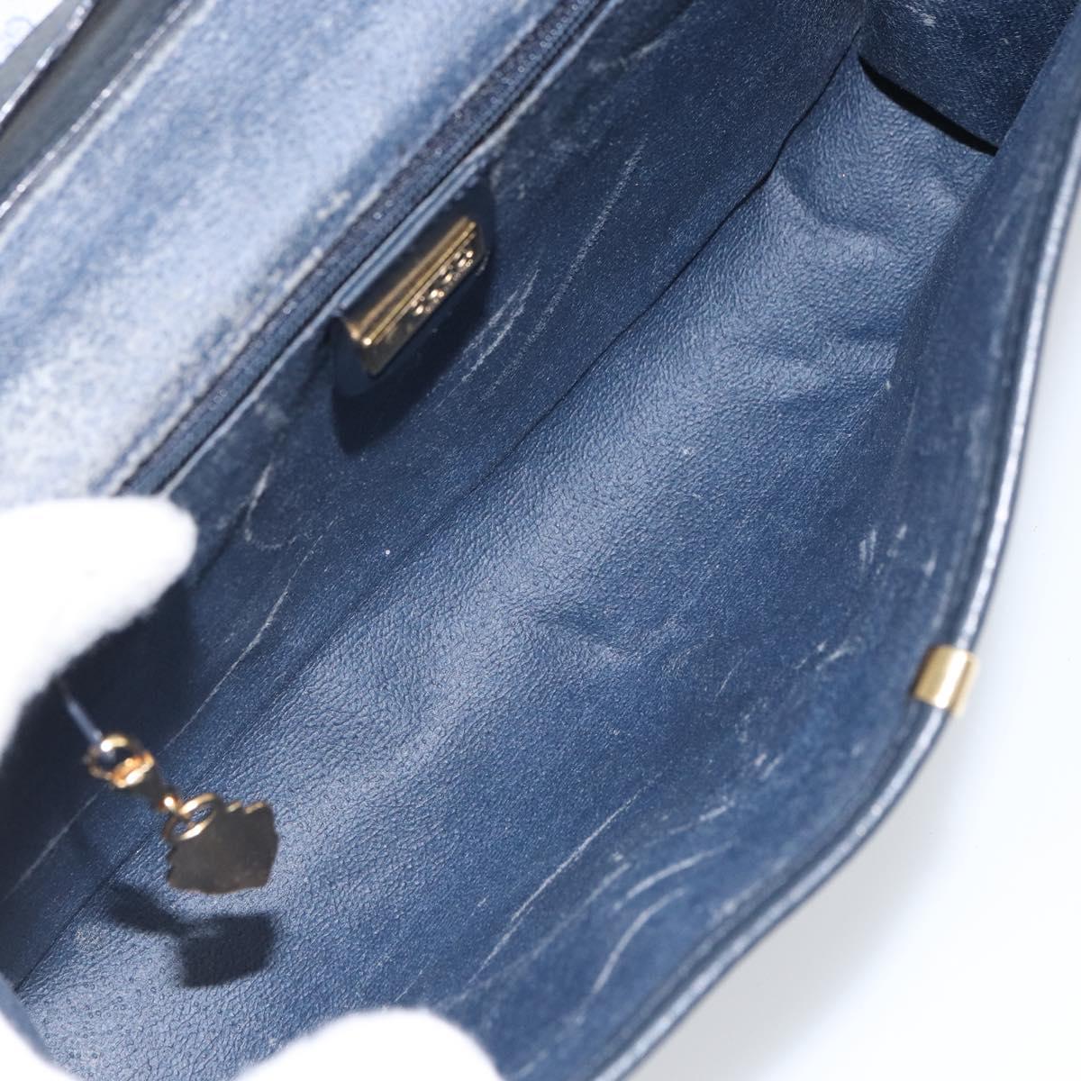 GUCCI Micro GG Supreme Shoulder Bag PVC Navy Gold 004 58 0264 Auth 166623